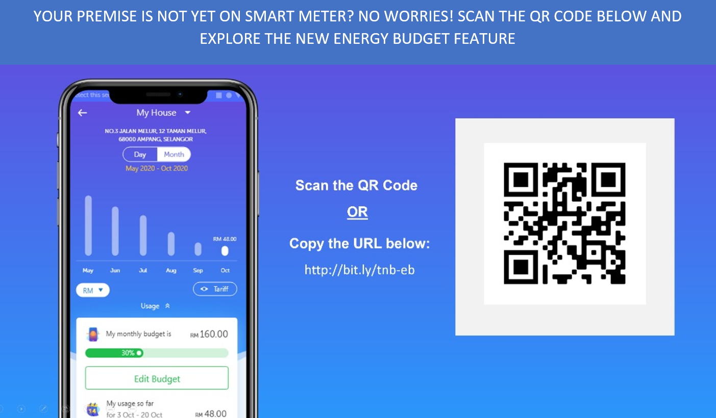 poster with QR code to download mytnb app