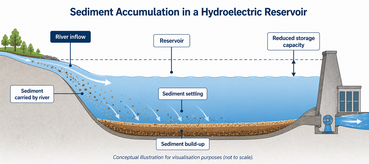 conceptual illustration of sediment accumulation