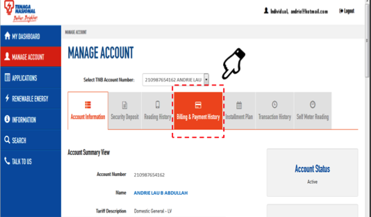 Mytnb How To Print My Electric Bill